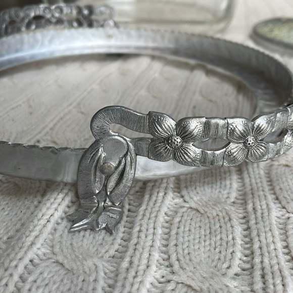 VTG Rodney Kent hand-forged hammered aluminum covered dish w/ Pyrex dish 1950s - Picture 10 of 17